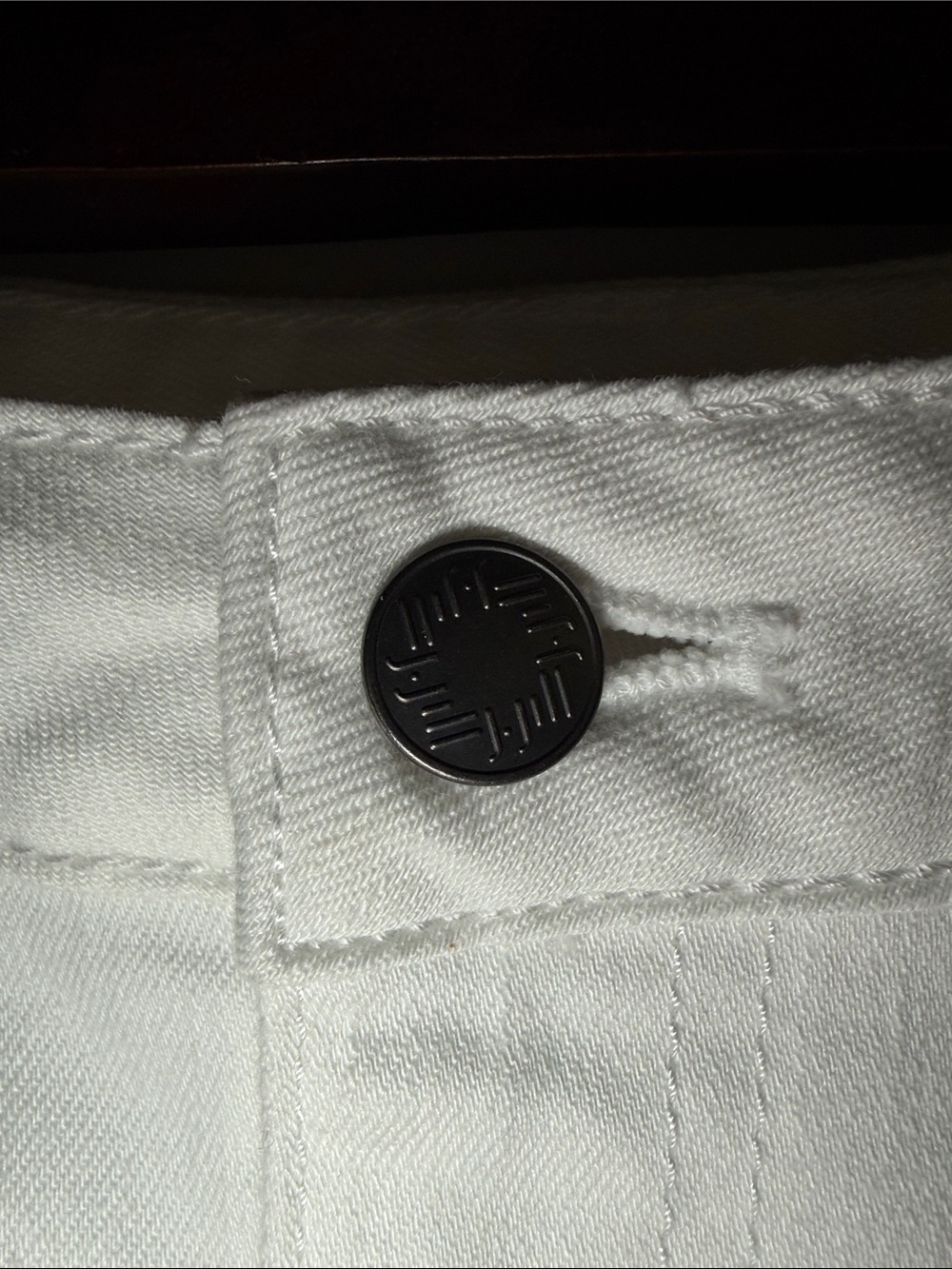 J. Jill White Cotton Stretch Denim Skirt Knee Length Size 12 - Picture 3 of 7